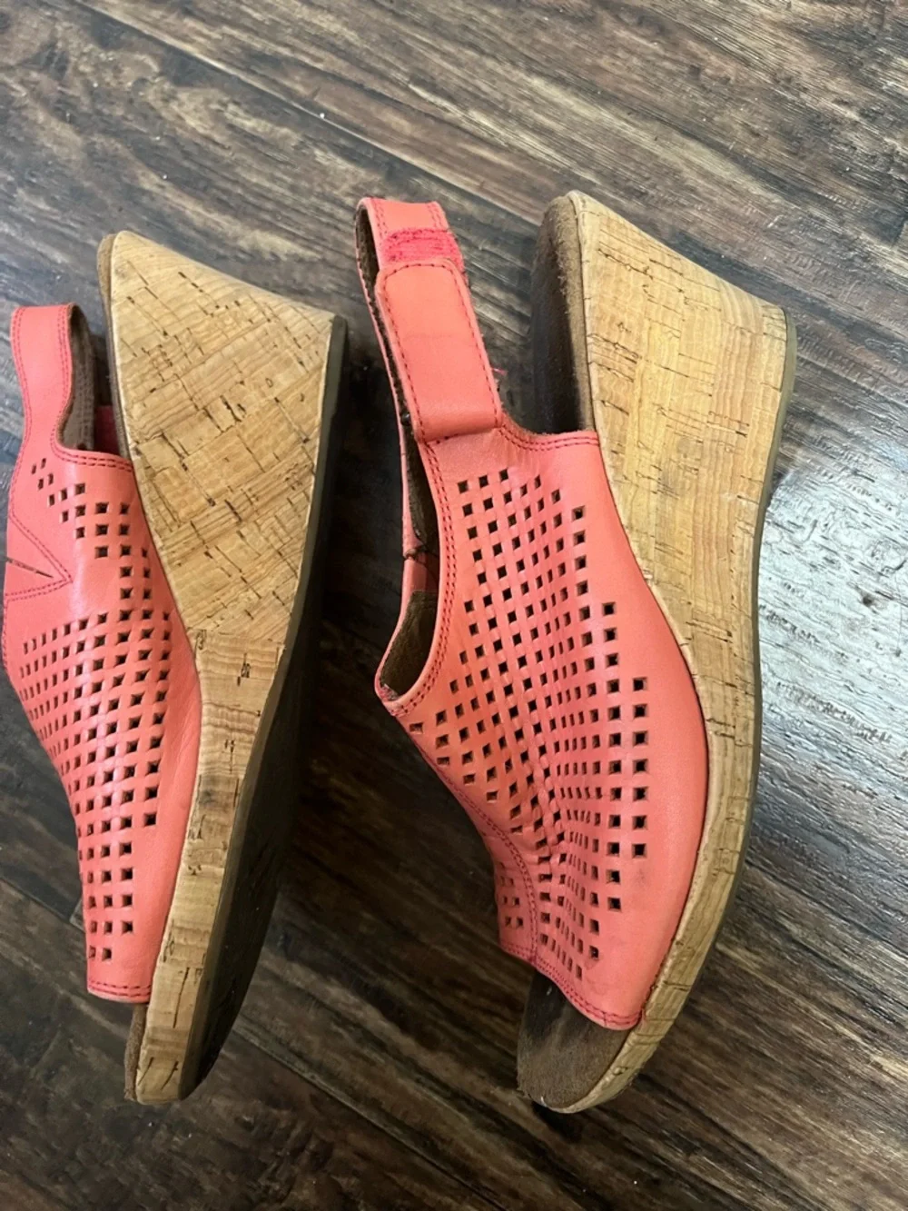 Women’s Perforated Slingback Sandals in Coral